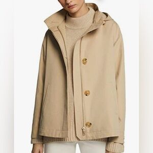 Massimo Dutti $250 Women Short cotton parka trench. Size M.
